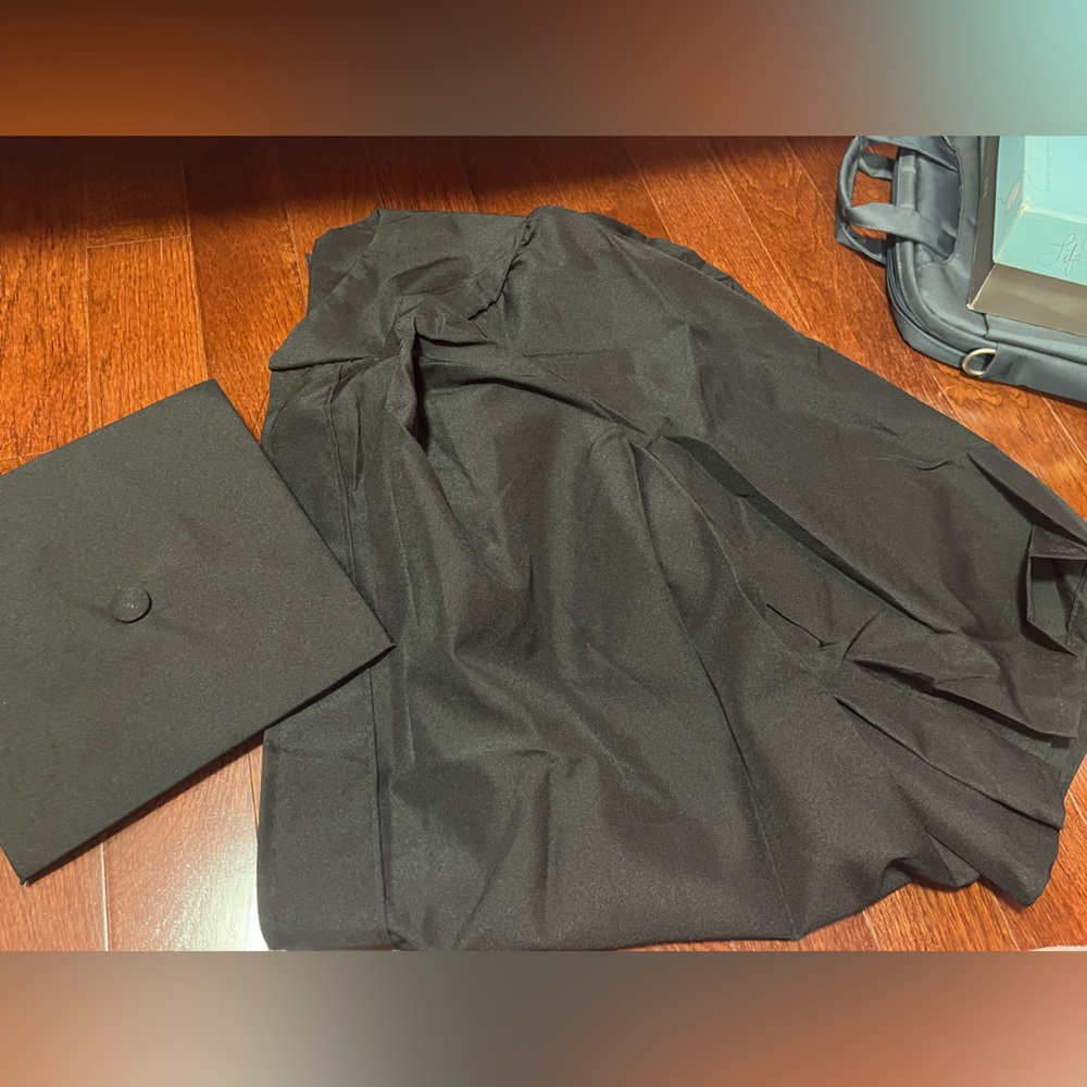 Graduation gown and cap black